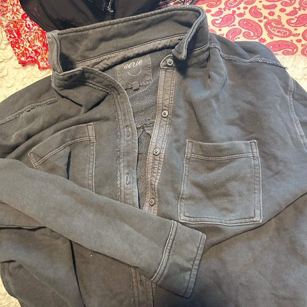 Aerie Gray sweat material long sleeve